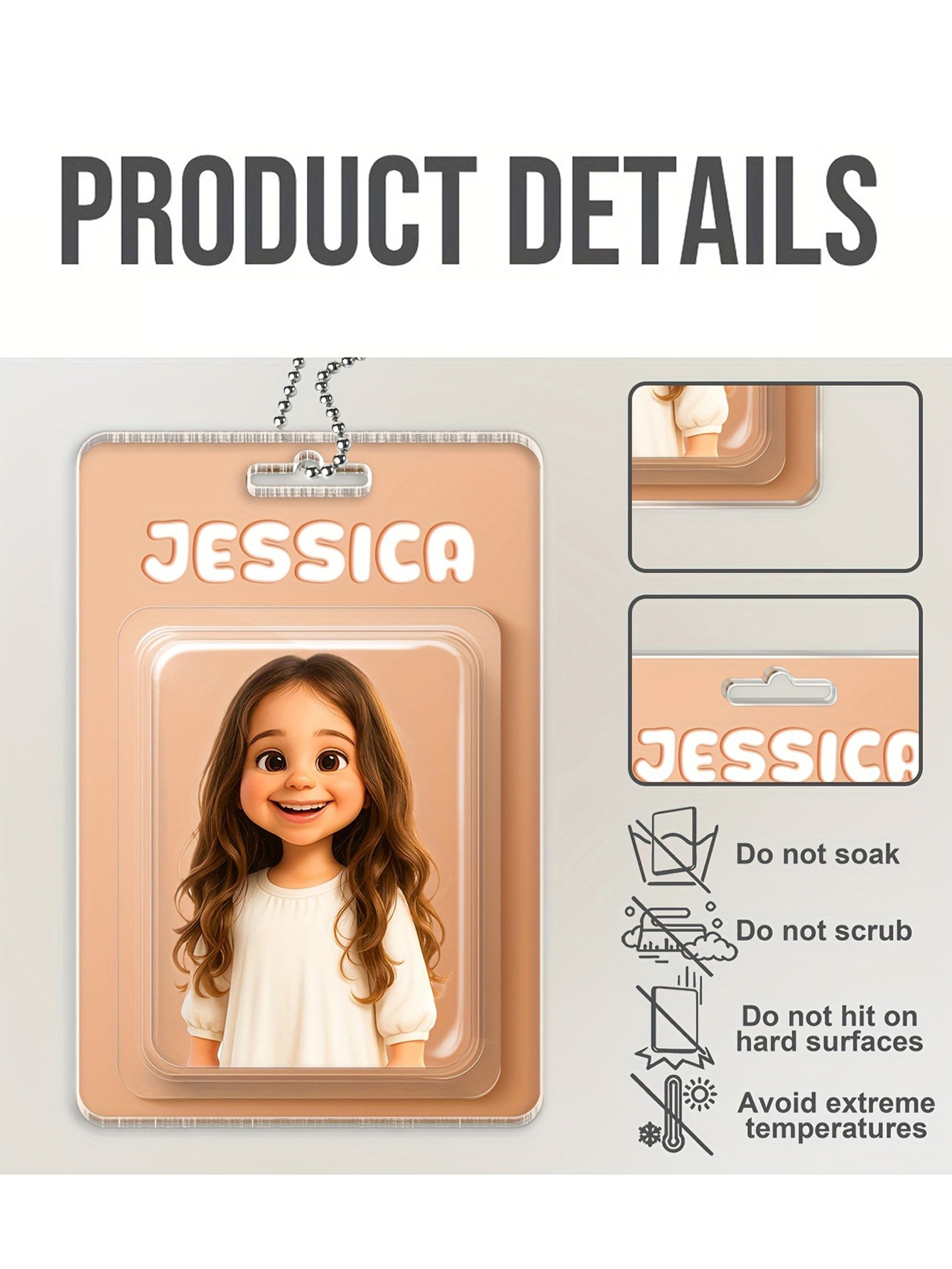 Customized Acrylic Car Ornaments Featuring Personal Photos in Your Preferred Animation Style